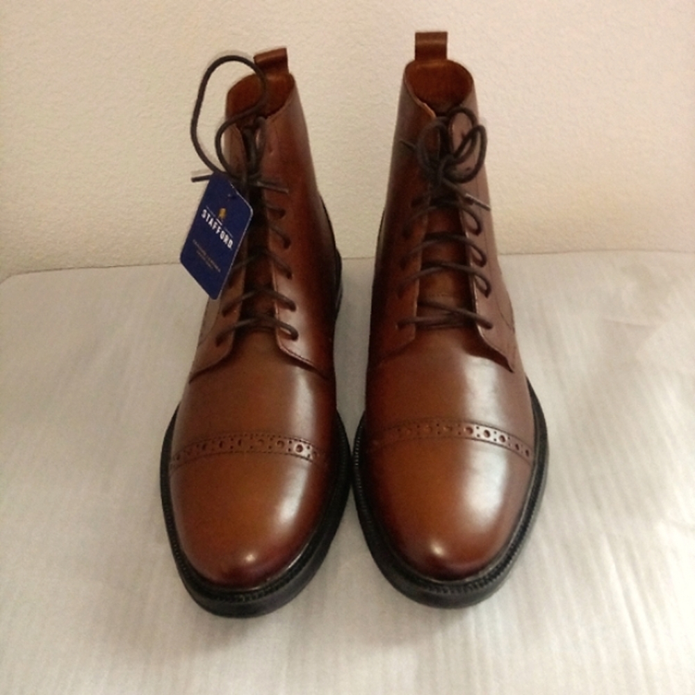 New, Genuine Leather Stafford Men's Boots